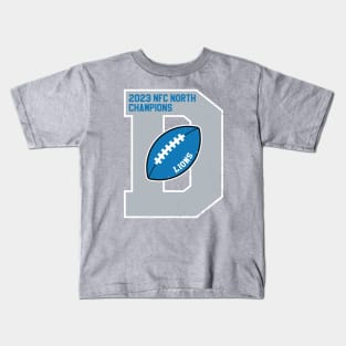 Big Bold Detroit Lions 2023 NFC North Champs Kids T-Shirt